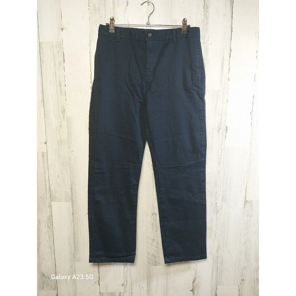 NEW The Children's Place Boys Uniform Straight Chino Pants Navy Blue Size 12 H